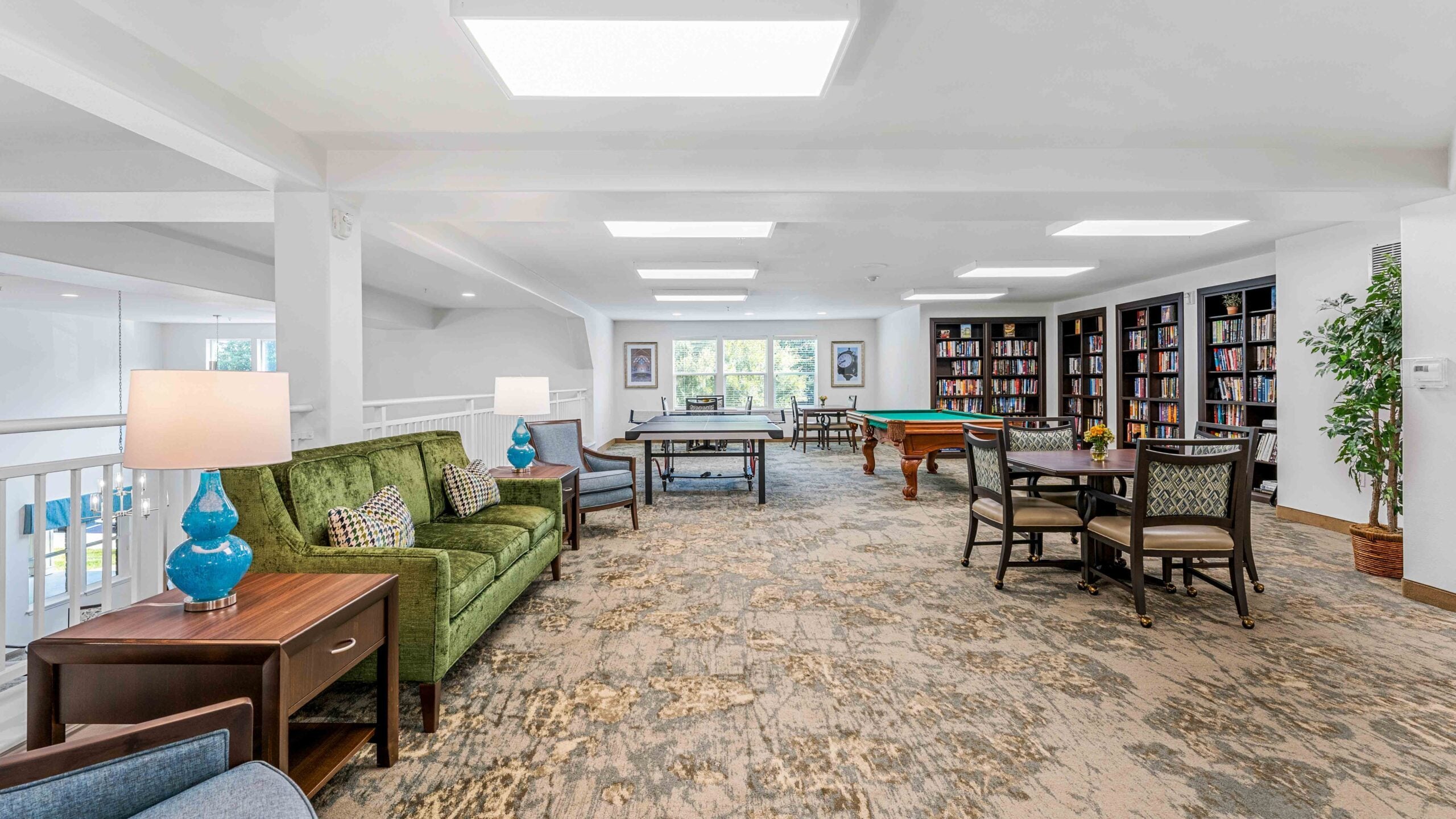 The game room at The Lodge at Wake Forest