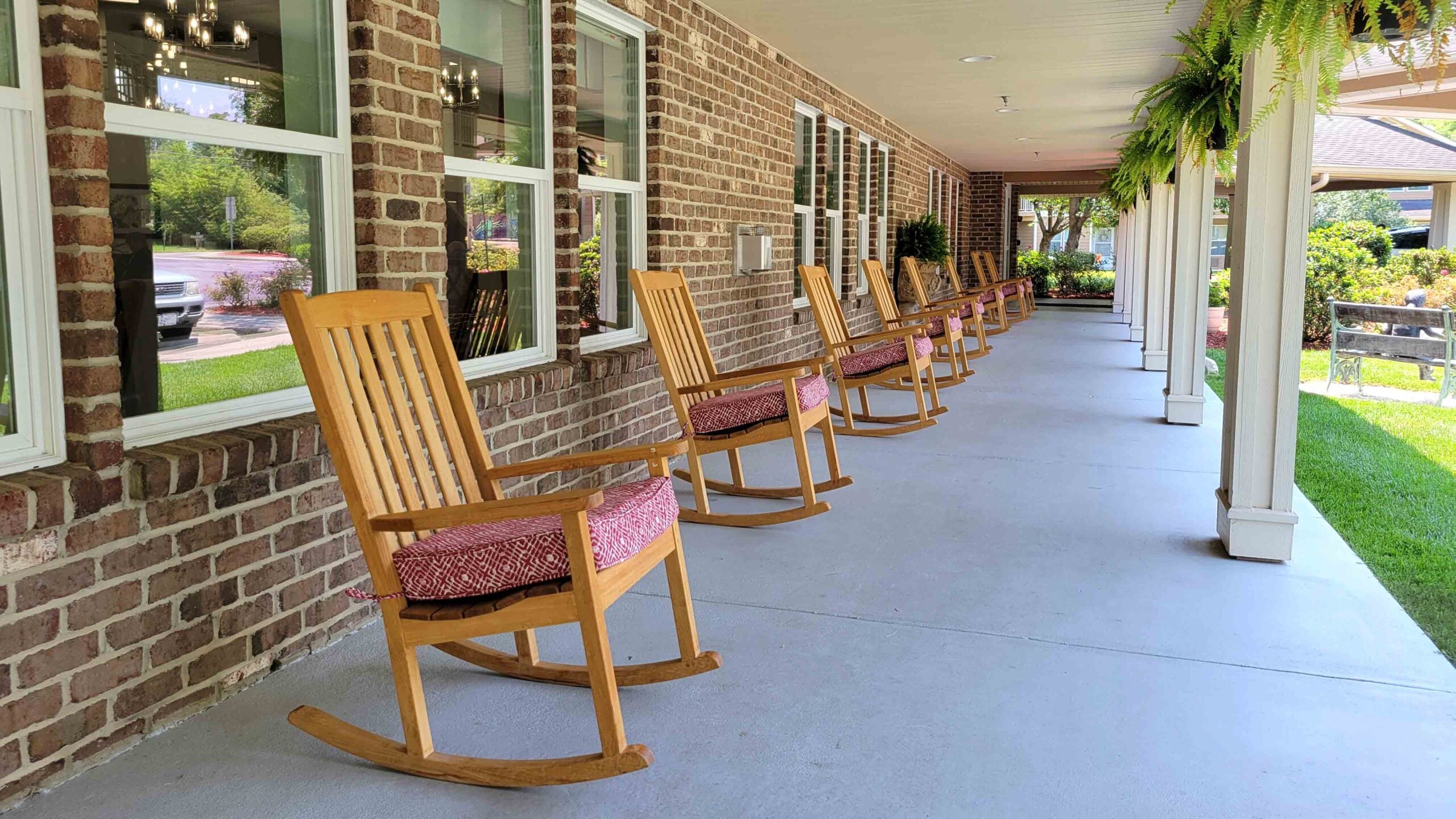 The outdoor patio at The Lodge at Wake Forest